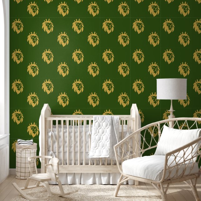 Papier Peint Lion avec couronne - Gold Style 1a (Enfants)