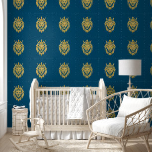 Papier Peint Lion Avec Couronne - Style Or 3