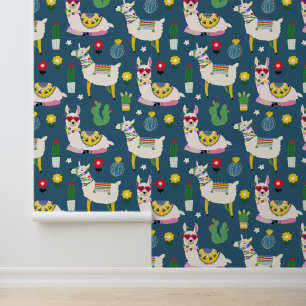 Papier Peint Llamas En Lunettes De Soleil Motif