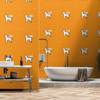 Papier Peint Logo de chien Orange White Pet