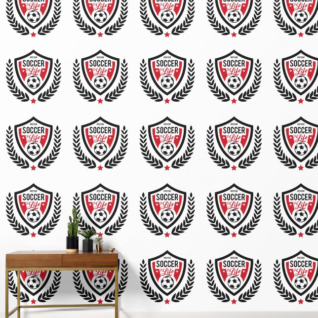 Papier Peint Logo de soccer monogramme personnalisé (Couloir)