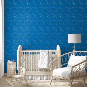 Papier Peint Logo de Wonder Woman et étoiles motif bleu