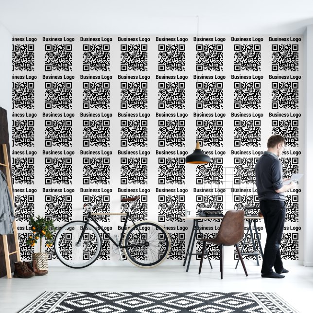 Papier Peint Logo d'entreprise QR Code Moderne Bureau minimal (Salon)