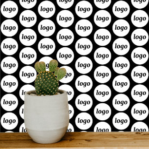 Papier Peint Logo Motif Entreprise Promotion Noir