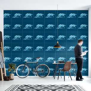 Papier Peint Loup bleu