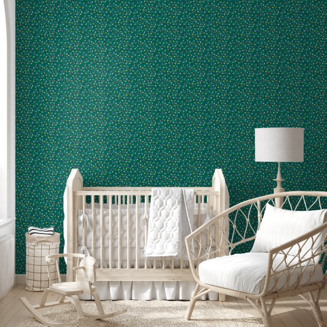 Papier Peint Lumières de Noël sur Arrière - plan Turquoise (Enfants)