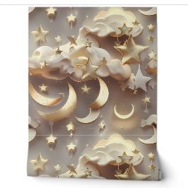 Papier peint - Lune céleste crème de luxe
