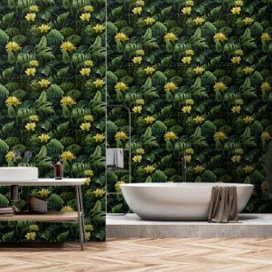 Papier Peint Luxueux Feuilles tropicaux Dark Green