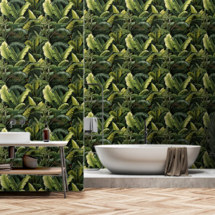 Papier Peint Luxueux Feuilles tropicaux Dark Green
