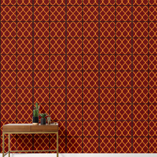 Papier Peint luxueux rouge et or géométrique 2