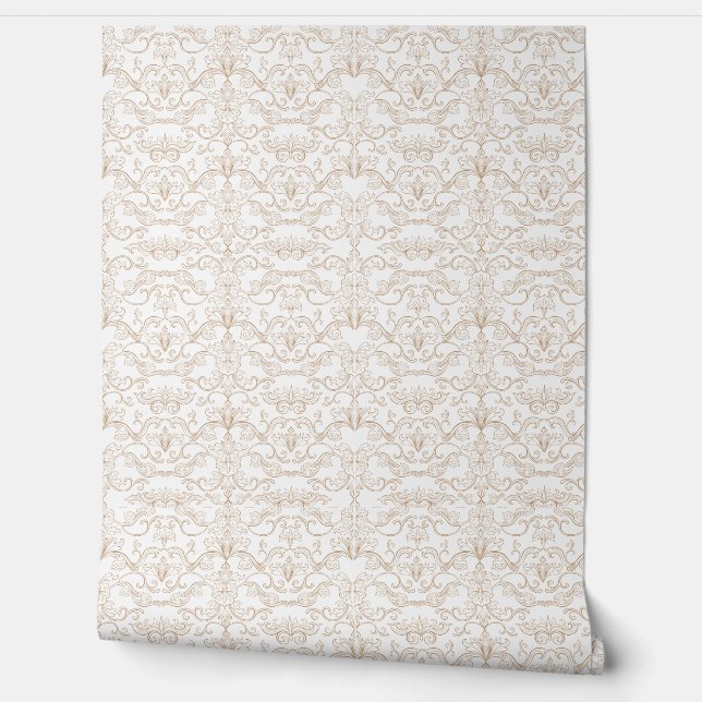 Papier Peint Luxury Gold Damask Seamless Wallpaper Pattern  (Déroulement)