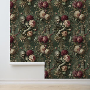 Papier Peint Lycanthropique Verdant - Gothique Floral Design