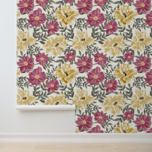 Papier Peint Magnolias et Fleurs roses