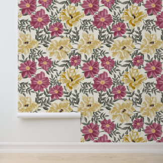 Papier Peint Magnolias et Fleurs roses