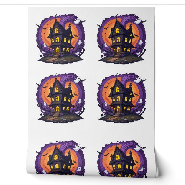 Papier Peint Maison hantée Halloween mansion gothique Éffrayant (Déroulement)
