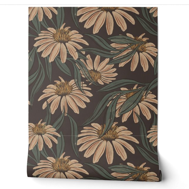 Papier Peint Maisson Luxuriante Et Motif Feuille (Déroulement)