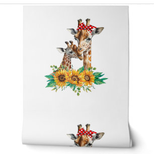 Papier Peint Maman Tournesol Safari Afrique Animaux Enfants Mig