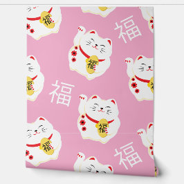 Papier Peint Maneki Neko Cute Lucky White Chat