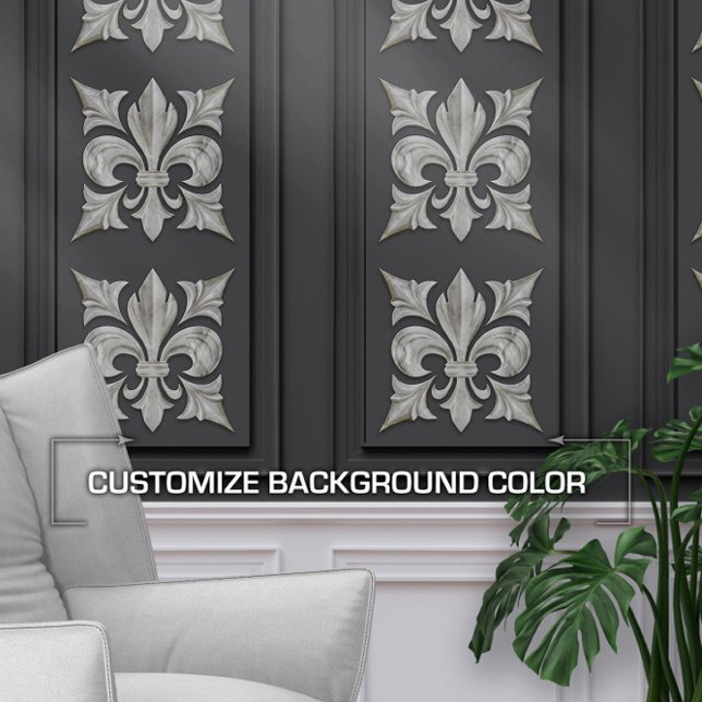 Papier Peint Marbre blanc Fleur-De-Lis (Créateur téléchargé)