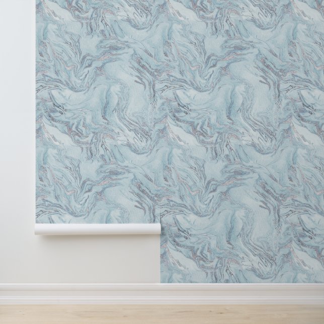 Papier Peint Marbre bleu clair (Application)