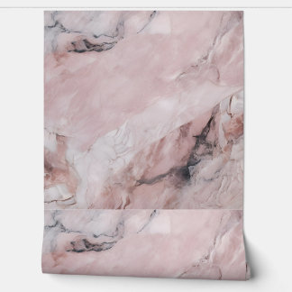 Papier Peint Marbre rose et noir doux de luxe