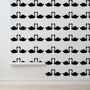 Papier Peint Mariage gothique embrasser les cygnes noirs