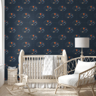 Papier Peint Marine Blue Solar System Planètes célestes Galaxy