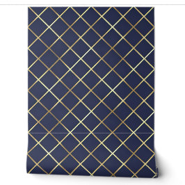 Papier Peint Marine moderne et Gold Diamond Grille