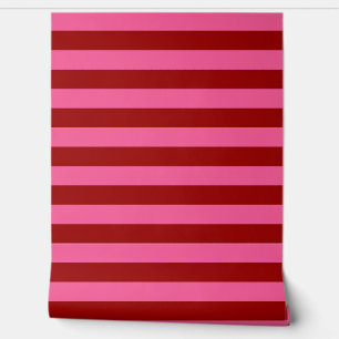 Papier Peint Maroon Rouge rose rayures Design