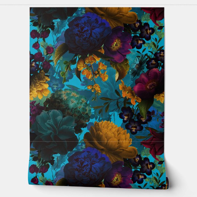 Papier Peint Maximalisme Mystique Gras Moody Florals (Déroulement)