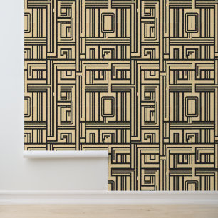 Papier Peint Maze rétro : Motif géométrique Art Déco