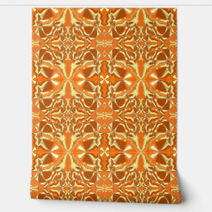 Papier Peint Mazipoodles 3D Damask - Burning Orange Brown