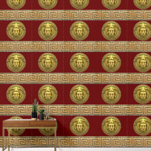 Papier Peint Medusa et l'or de la clé grecque sur la Bourgogne