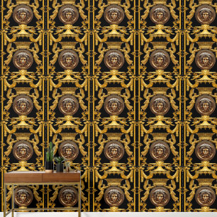 Papier Peint Méduse avec anges sous Baldacchino Designer