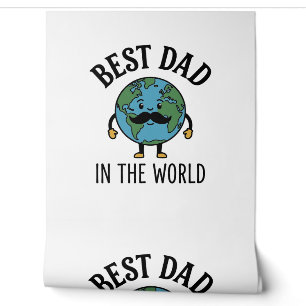 Papier Peint Meilleur Papa du Monde Earth Moustache Shirt Desig