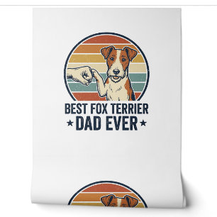 Papier Peint Meilleur Papa Fox Terrier Vintage T-Shirt pour Amo