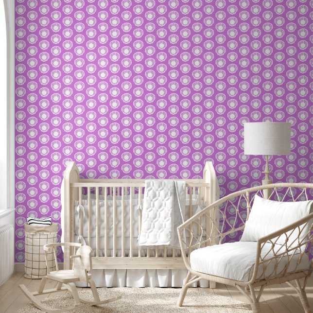 Papier Peint Mélange Purple Coquillage Sirène Thème Répéter Mot (Enfants)