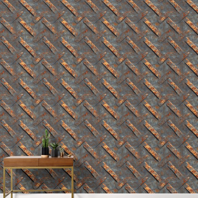 Papier Peint Métal gris rouillé (Couloir)