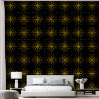 Papier Peint Metallic flower tile gray background