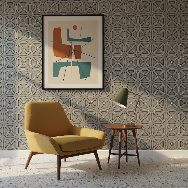 Papier Peint Metallic Geometric Tarnished Silver #5 ID1227 (Créateur téléchargé)