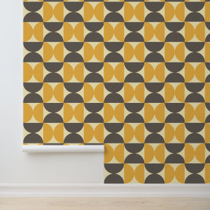 Papier Peint Mi-siècle moderne Brown & Motif or