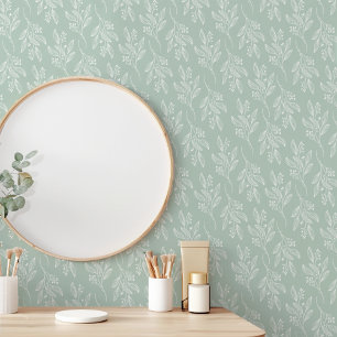 Papier Peint MIA Sage Green Flower Motif Botanique Floral