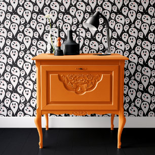 Papier Peint Mignon Fantôme Halloween Noir et Blanc