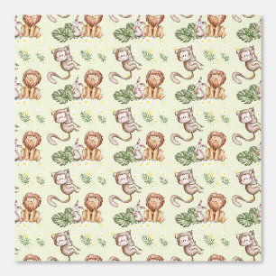 Papier Peint Mignon singe/lion de safari