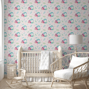 Papier Peint Mignonne Sous La Mer Sirène Pur Rose