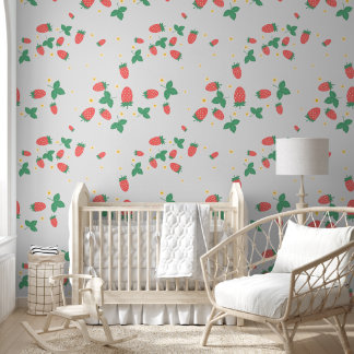 Papier Peint Mini Strawberry Blossom Wallpaper