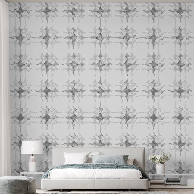 Papier Peint Minimal Sound Wave Pattern Modern Style (Chambre à coucher)