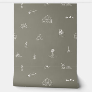 Papier peint minimaliste Barnyard bébé