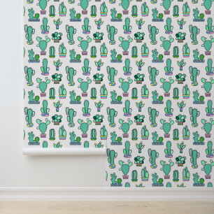 Papier Peint Mint Green Cactus & Succulent Plant