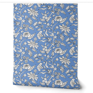 Papier Peint Modèle floral coloré Bleu de Cornflower